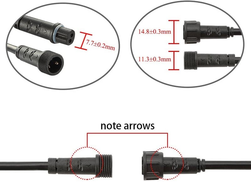 Sumaote 9.84ft 3m 5Pin Extension Cable Wire with Male and Female Connectors at Both Ends for RGBW Color LED Deck Light (5 Pin, 9.84ft, 5 Pack) - Image 2